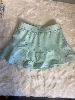 Nike Mint Green Circle Skater Skirt with Purple Swoosh Print 3T